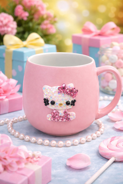 Mihristore Hello Kitty Kupa Bardak Hediyelik Hello Kitty Taşlı Bardak