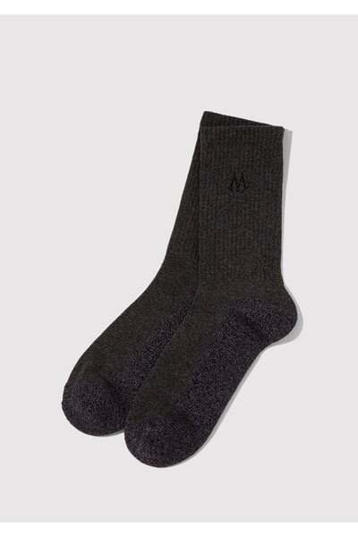 Mavi Anthrazitfarbene Stiefelsocken mit M-Logo-Aufdruck 0911132-23247