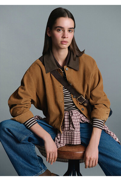 Mavi Brown Short Velvet Jacket Oversized / Wide Cut 1110842-70381