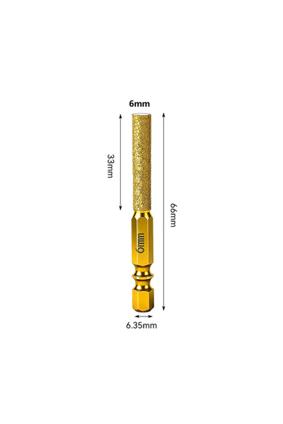 Choice D6 D6 8 10 12 4 قطع لقم حفر ماسية جافة ذات ساق سداسية، مثقاب ثقب سيراميكي