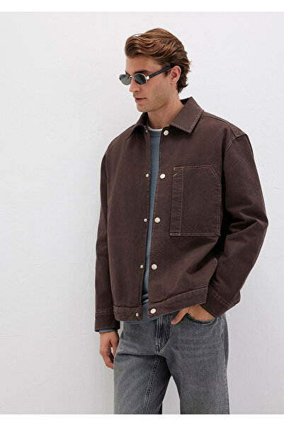 Mavi Καφέ πουκάμισο με λεπτομέρεια τσέπης Oversize / Φαρδιά κοπή 0211779-70219