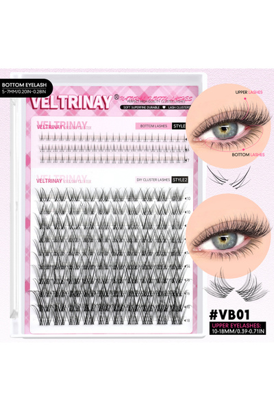 Choice VB01 Veltrinay Lash Clusters Invisible Band Eyelash Clusters Upper & B...