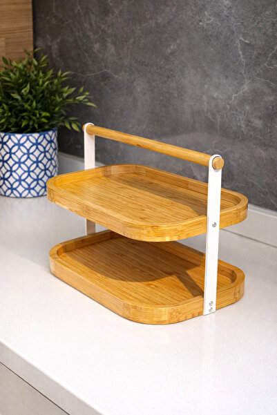 Janset Bamboo two-tier presentation holder