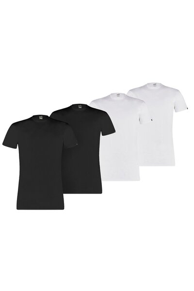 Puma Herren T-Shirt, 4er Pack - Basic Crew Tee, Rundhals, Kurzarm, uni