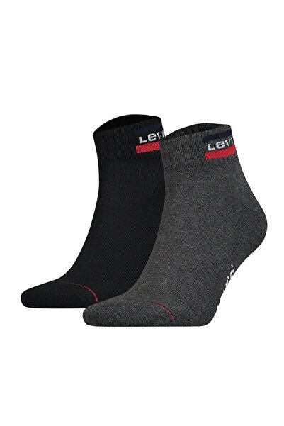Levi's Unisex 2er Pack Sportsocken - Mid Cut SPRTWR, Logo, einfarbig