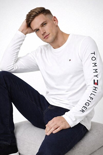 Tommy Hilfiger Uzun Kollu Nakış Logolu Slim Long Sleeve Logo Slim T-Shirt