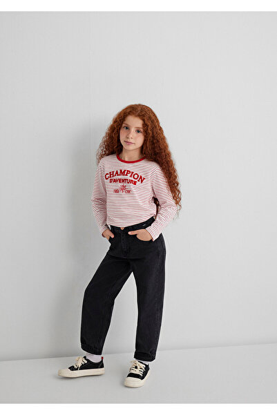 Mavi Uzun Kollu Çizgili Tişört Regular Fit / Normal Kesim 7610357-90989