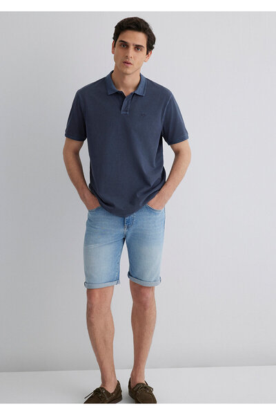 Mavi Marineblaues Polo-T-Shirt Regular Fit / Normaler Schnitt 0612621-70726