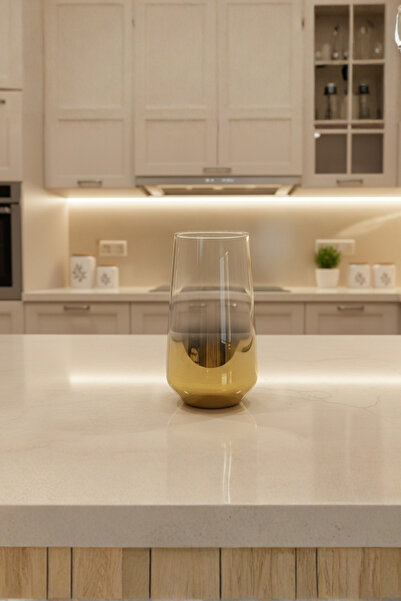 rova tr Lal Big Series Titanium Coated Glass Modern Cup - 6 Pieces Water Cup