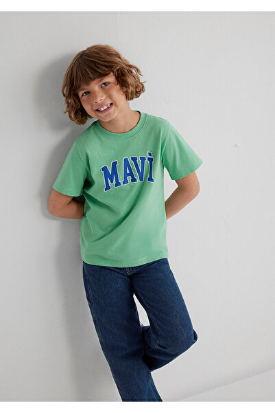 Mavi Logo Baskılı Yeşil Tişört Regular Fit / Normal Kesim 6610030-71789
