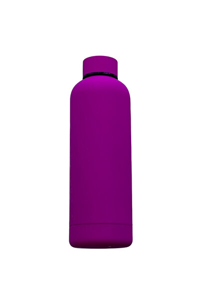 mercanpromosyon Mercan Soft Touch 500 ml Stainless Steel Purple Thermos - Lea...