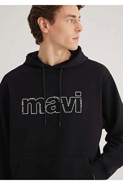 Mavi Černá mikina s potištěným logem - 0S10196-900