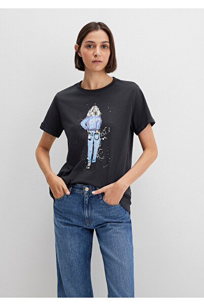 Mavi Anthracite Denim Girl Istanbul T-Shirt - Κανονική Εφαρμογή 168890 -29726