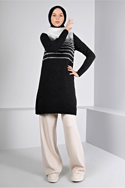 Alvina Πλεκτό τουνίκ με ψηλό λαιμό και τρίχες 43241