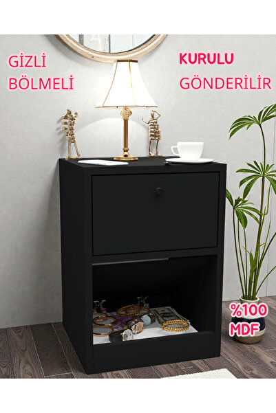 KONAK EV EŞYALARI Kili Gizli Bölmeli Komodin,MDF,Kurulu Gönderilir,Montaj Ger...