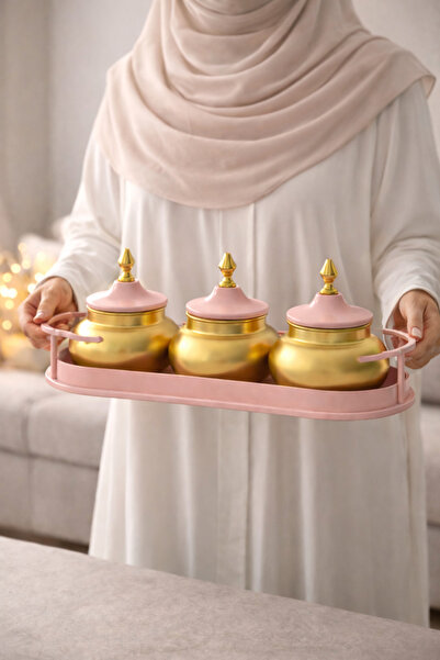 oludeniz Premium Ramadan Serving Set – Elegant Metal Bowls with Decorative Tray for Home & Celebra