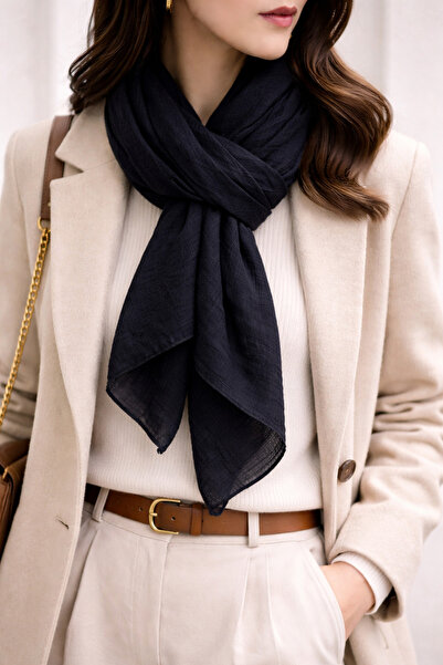 KRAFTELLA Kırınkıl Şal Mat Dokulu – Doğal Dokulu Kırınkıl Fular / Şal