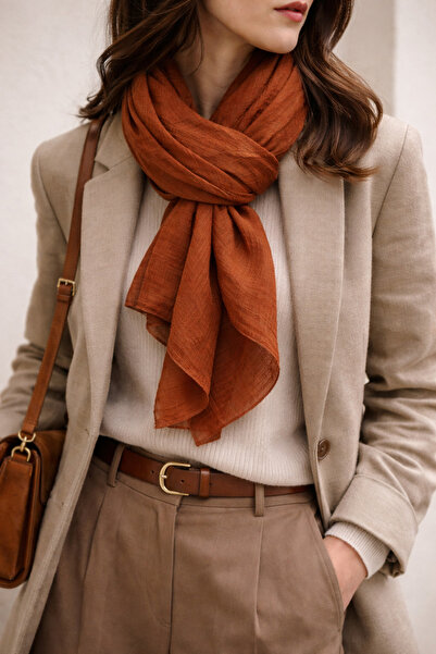 KRAFTELLA Kırınkıl Shawl with Matte Texture – Natural Textured Kırınkıl Scarf...