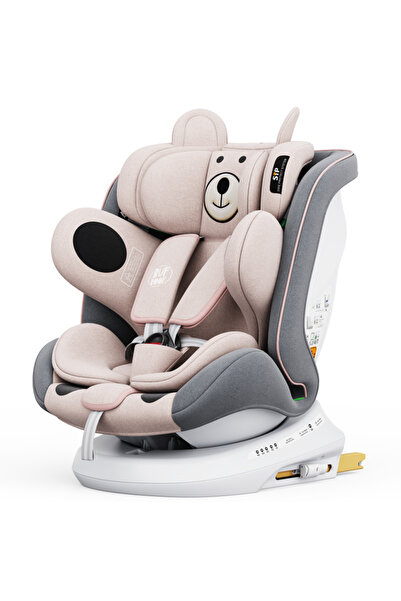 BUF BOOF Столче за кола TWT Plus iSize UrsPink isofix 360° въртящо се положен...