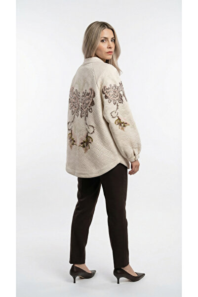 Orfeo Negro Kadın Kol Ve Sırt Kısmı Işlemeli Standart Beden Özel Şık Kimono C...