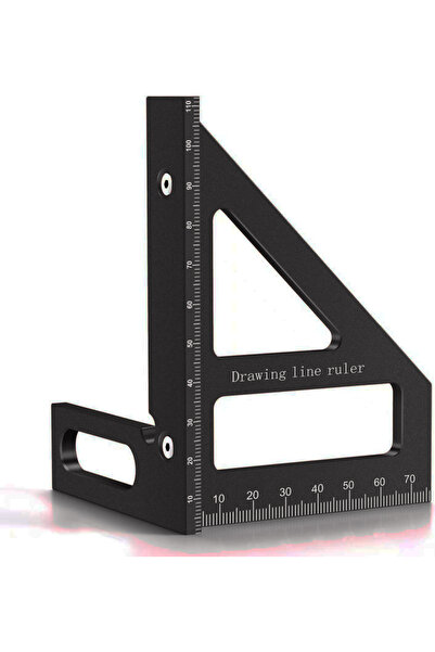 Choice منقلة مربعة سوداء لأعمال النجارة، مصنوعة من سبائك الألومنيوم، مسطرة مث...