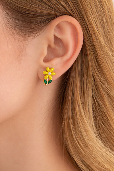 Yağmur هدية العشاق أركاداش - أقراط زهرة الأقحوان مرصعة بأحجار الزركون، أقراط ...