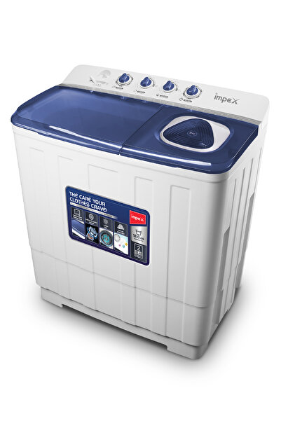 İMPEX غسالة ملابس نصف أوتوماتيكية ذات حوضين سعة 18 كجم WM4218 - أبيض/أزرق