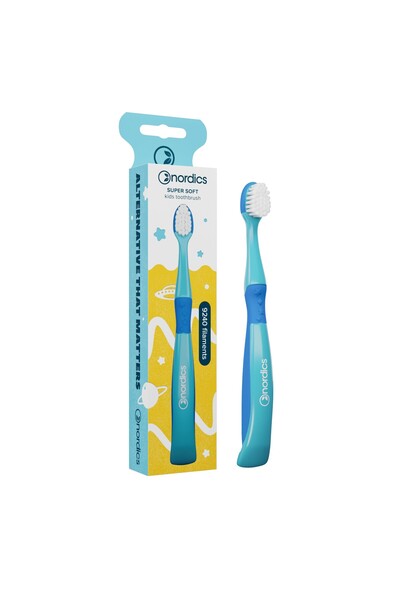 Nordics Periuță de dinți pentru copii PREMIUM, 9240 filamente, super moale, a...