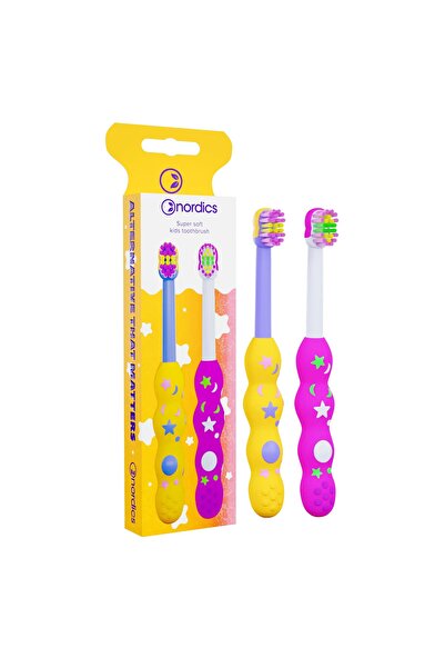 Nordics Două periuțe de dinți pentru copii, PREMIUM, moi,