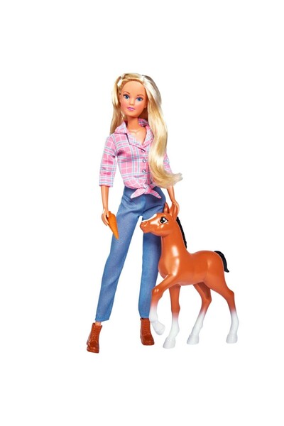 JollyMag Papusa Simba Steffi Love Little Horse 29 cm cu figurina si accesorii