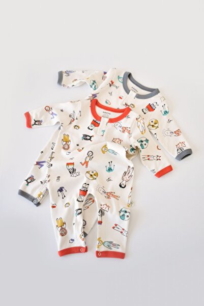 BabyCosy Σετ 2 ολόσωμες φόρμες με μακριά μανίκια και μακρύ παντελόνι - 100% β...
