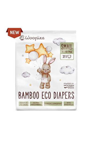 Wooden Spoon Scutece cu fibre de bambus S (6-10 kg), 32 buc, lingură de lemn