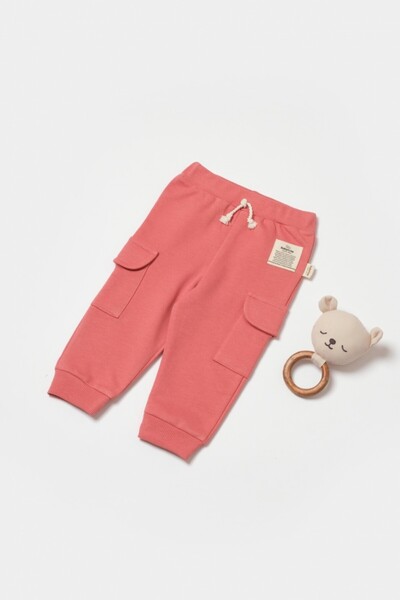 JollyMag Pantaloni cu buzunare laterale, Two thread, 100%bumbac - Rose, BabyC...