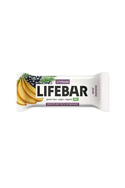 JollyMag Lifebar baton cu acai si banane raw, bio, 40 g