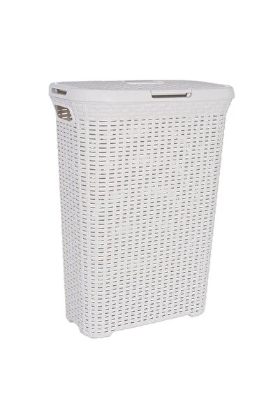 CURVER Coș de rufe, Curver, 2 mânere, cu capac, plastic, crem, 40 L