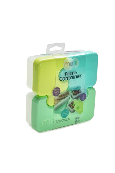 Melii Recipient Hrana Bebe Model Puzzle, , Albastru&verde