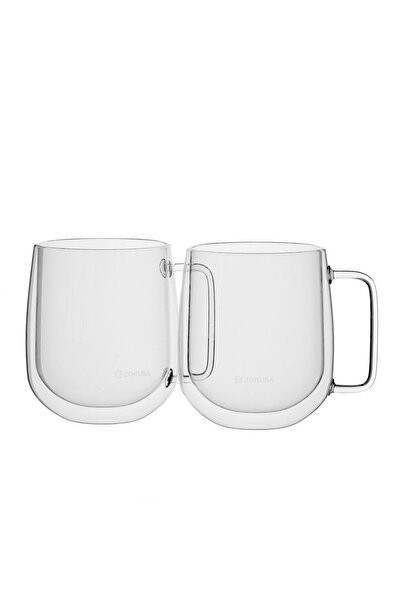 Zokura Set 2 căni de sticlă cu perete dublu, 450 ml -