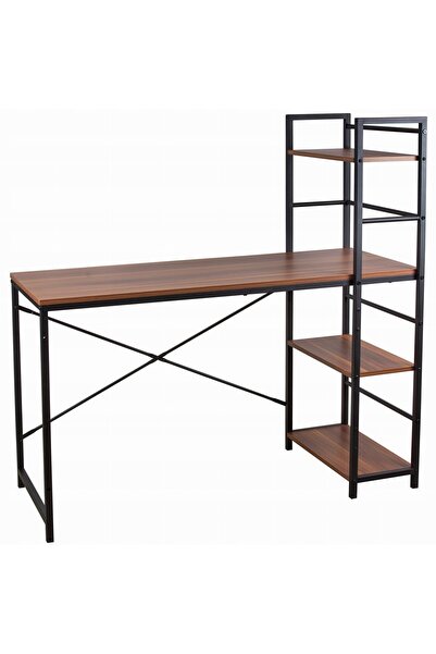 JollyMag Birou calculator, Jumi, pal melaminat, otel, 3 rafturi, natur si neg...