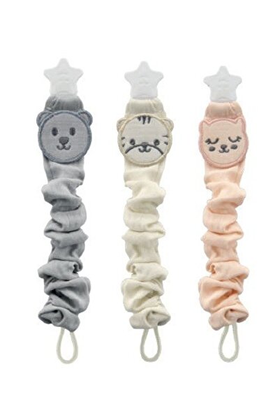 Babyjem Lant pentru suzeta din muselina cu steluta (Culoare: Somon)