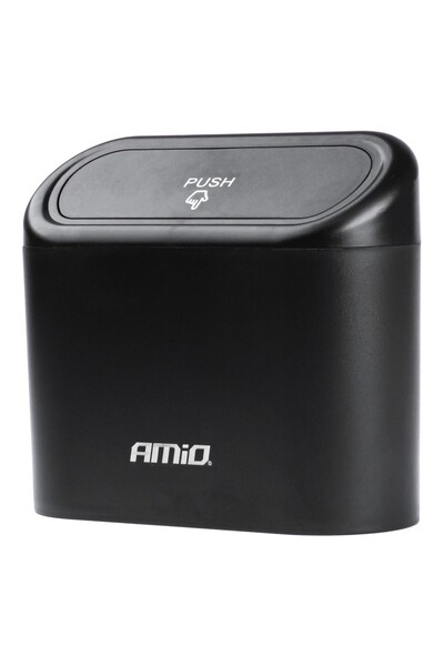 AMIO Coș de gunoi suplimentar pentru mașini, dimensiuni 17 x 9 x 9 cm, negru