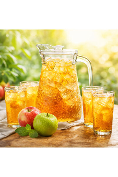 Dania طقم زجاح مكون من جك مع 4 كاسات 300 مل للعصيرات و الماء