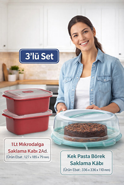 PONÇİK STORE حاوية تخزين الكيك والمعجنات والحلويات، حاوية بوركام للحمل مع قفل...