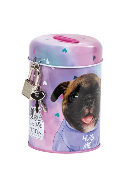 Kidea Pușculiță cu lacăt și cheie, multicoloră cu cățeluș, pentru fete, SKCF 36