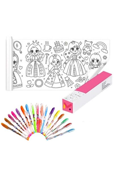 JollyMag Creative Set for Children, Self-Adhesive Paper Roll, Princesses and ...