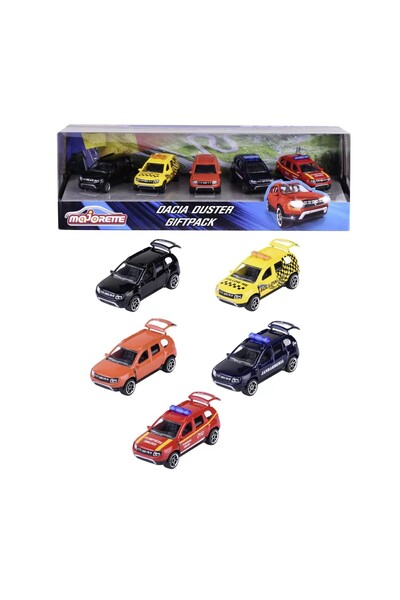 JollyMag MAJORETTE DACIA DUSTER SET 5 MASINUTE SCARA 1:64