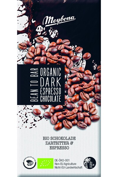 JollyMag Ciocolata neagra cu espresso nibs, bio, 100g, Meybona