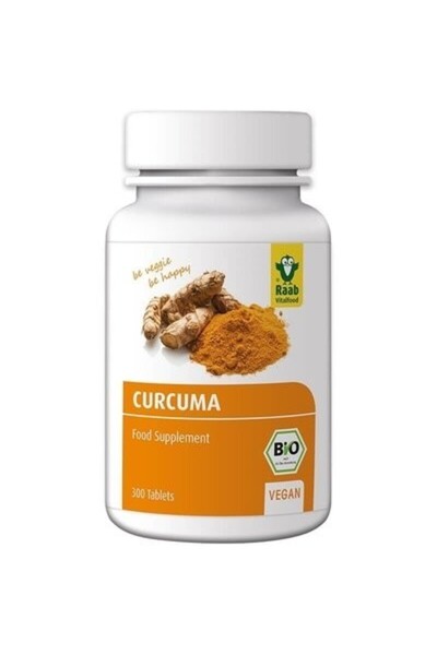 RAAB Turmeric (Curcuma) Bio 300 mg, 300 comprimate vegane