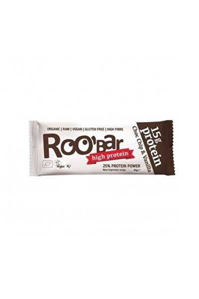 Roobar Baton proteic cu fulgi de ciocolata si vanilie raw bio 60g