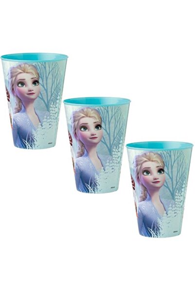 JollyMag Set 3 Pahare din Plastic cu Frozen, fara BPA, 430 ML, Multicolor