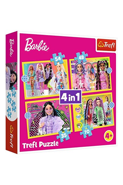 Trefl Puzzle 4 în 1 Barbie Lumea Minunată